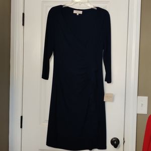 Kasper Navy Blue faux Wrap Dress